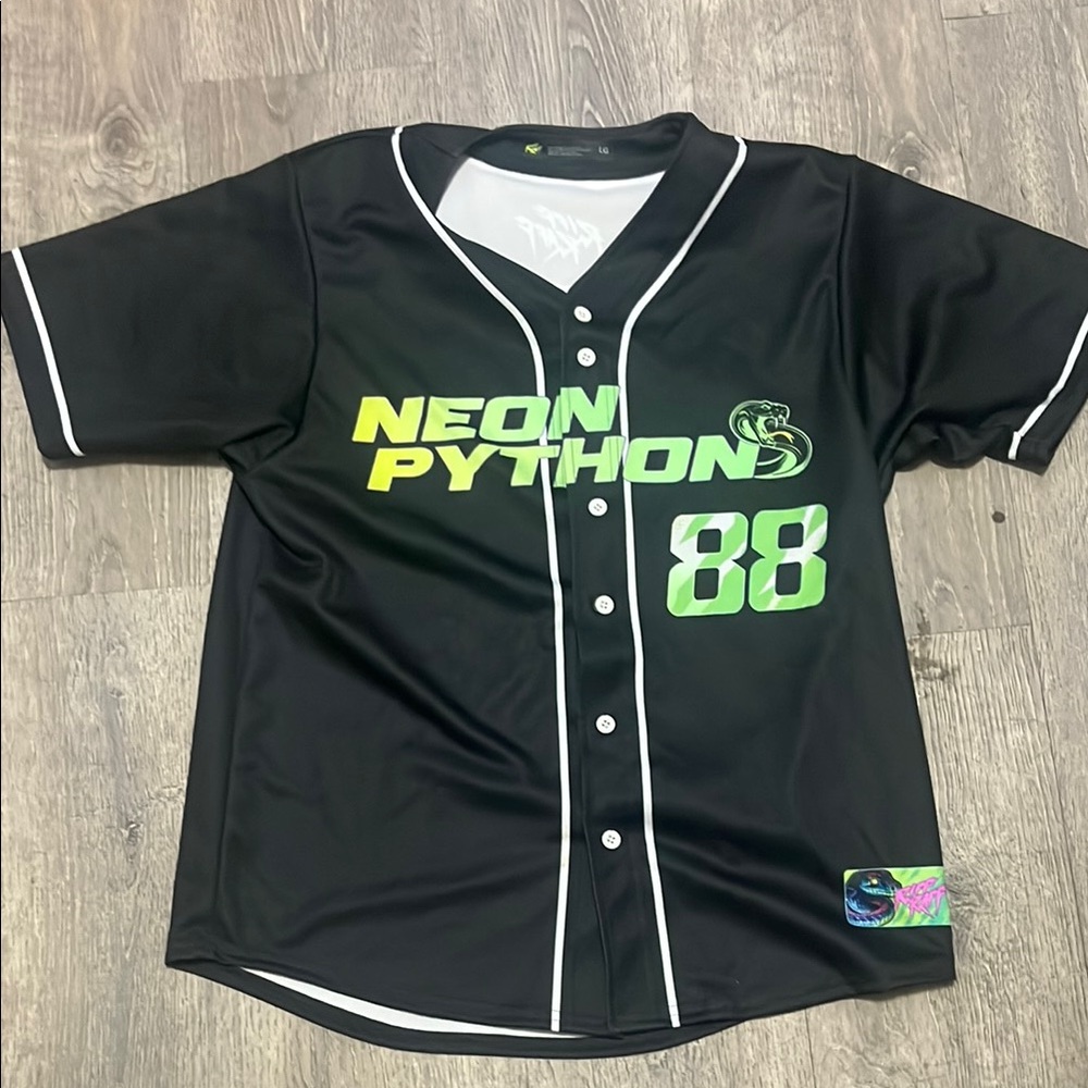 Black Neon Pythons Baseball Jersey